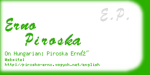 erno piroska business card